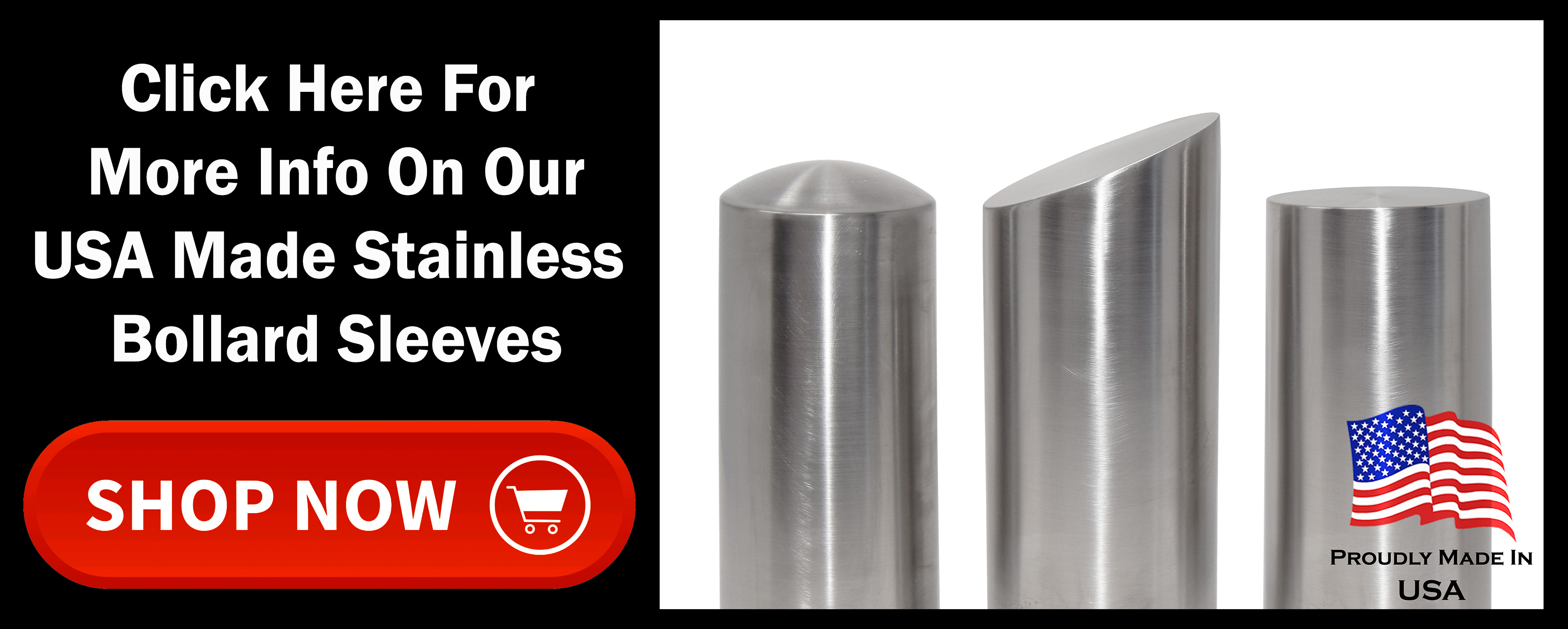 USA Made Stainless Steel Bollard Sleeves